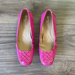 Naturalizer Hot Pink Patent Leather Slip On Loafer Shiny Barbie core Ballet Shoe